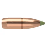 Nosler E-Tip Lead Free Rifle Bullets, side view of copper-colored bullet with green tip