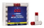 CCI Big 4 Handgun Shotshell Ammunition, clear package and two white shells with red caps