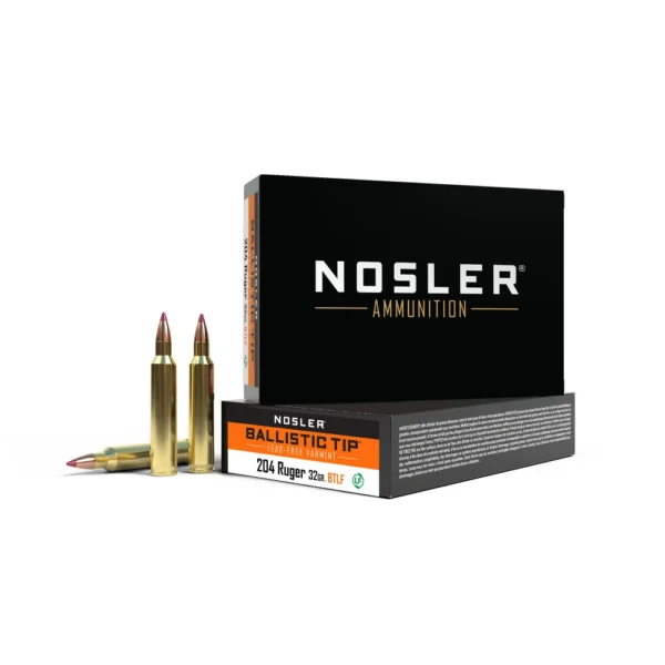 Nosler Bullets Inc. Nosler Lead Free Ballistic Tip Varmint Rifle Ammunition .204 Ruger 32gr PT 3975 fps 20/ct