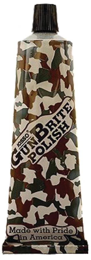 primary-27731 Iosso Gunbrite Rust Preventative, camouflage-pattern tube with black cap, front view