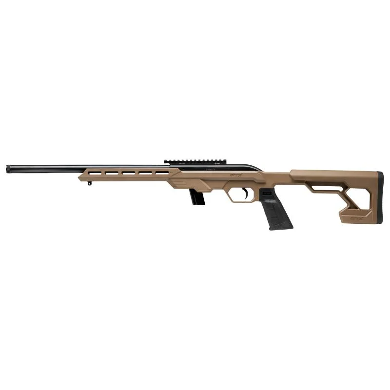 primary-27824 Savage Arms 64 Precision Rifle 22LR 10rd Magazine 16.5" Threaded Barrel FDE