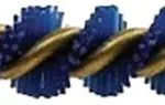 Iosso Eliminator Bore Brush, side view with blue and yellow bristles and brass stem