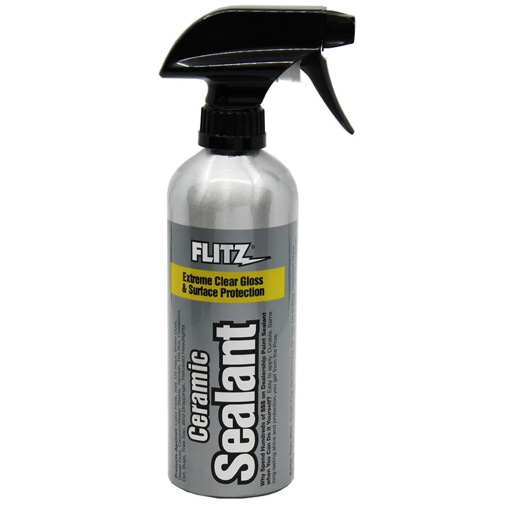 primary-27872 Flitz Ceramic Sealant, silver spray bottle with black trigger nozzle and branded label
