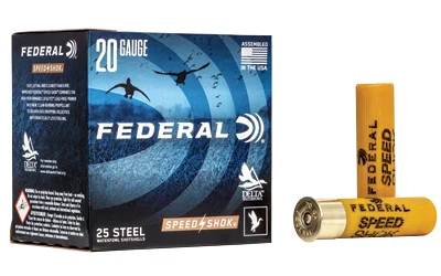 Federal Cartridge Co. FEDERAL SPEED-SHOK HIGH VELOCITY STEEL 20GA 3" 7/8OZ 2 AMMO 25RD