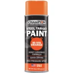 Champion AR500 Steel Spray Paint, orange aerosol can shown from front