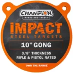 Champion Impact Steel Gong Target round orange and black target with two hanging holes