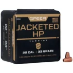 Speer TNT Varmint Rifle Bullet, black retail box with one copper-colored hollow-point bullet