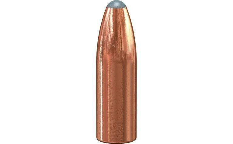 primary-27959 Speer Varmint Soft Point Rifle Bullets, copper-colored bullet with exposed gray tip, front view