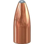 Speer Varmint Soft Point rifle bullet, copper with gray tip, front view