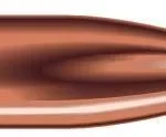 Speer Hot-Cor Rifle Bullets .338, side view of copper-colored pointed bullet with blue tip