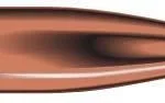 Speer TNT Rifle Bullets, side view of a copper-colored pointed hollow-point bullet