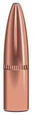 primary-28037 Speer Grand Slam copper-colored rifle bullet, front view with pointed soft-point tip