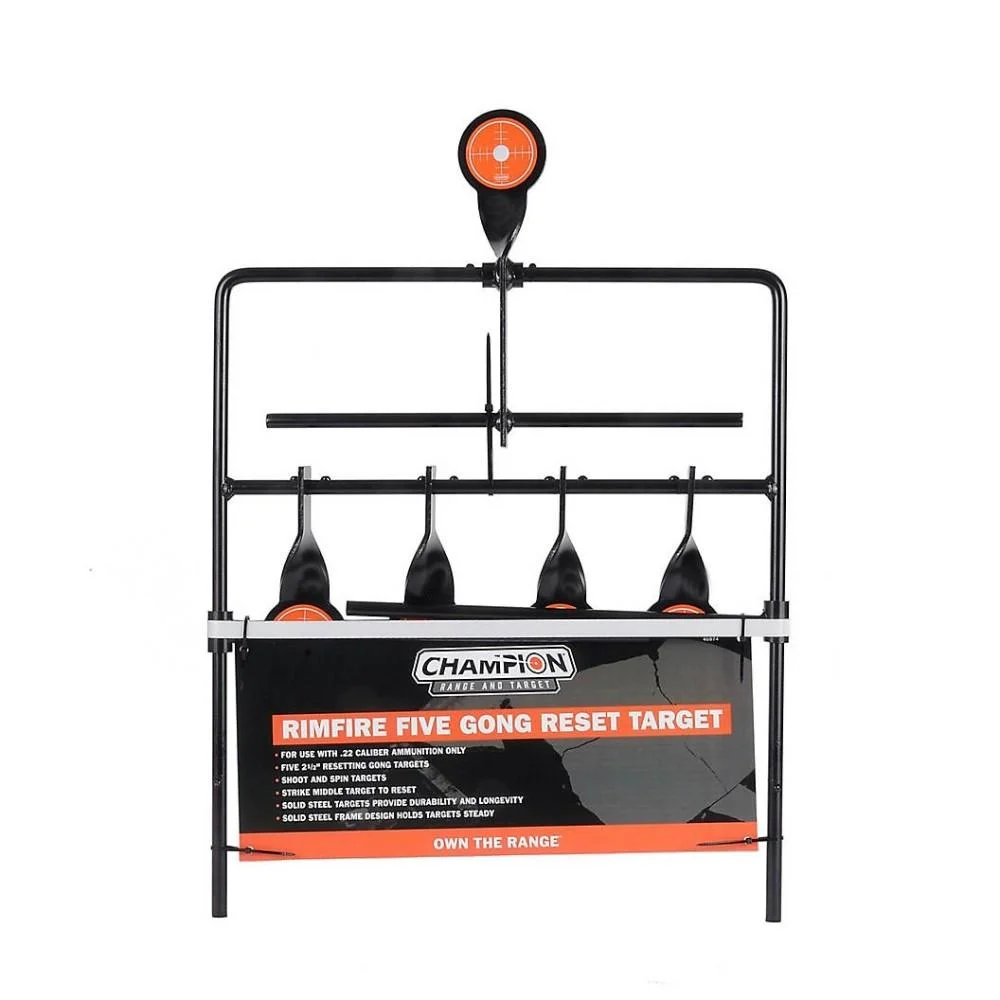 primary-28048 Champion Rimfire Five Gong Auto Reset Target Steel