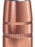 Speer Soft Point Flat Nose Rifle, copper-colored bullet with silver tip in side view
