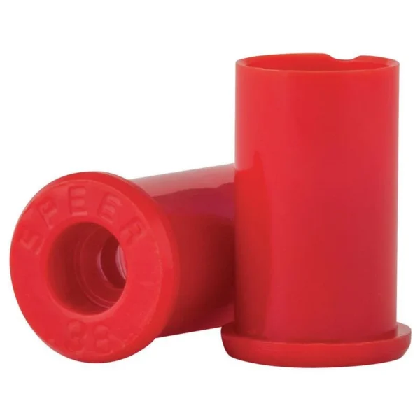 Speer Plastic Training Cases, three bright red cases shown upright and on their sides