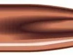 Speer Hot-Cor Rifle Bullets, side view of a copper-coloured pointed bullet with blue tip
