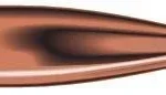 Speer TNT Rifle Bullets, side view of a single copper-colored hollow-point bullet