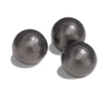 Speer Muzzleloader Round Lead Balls, three dark gray round balls in angled view