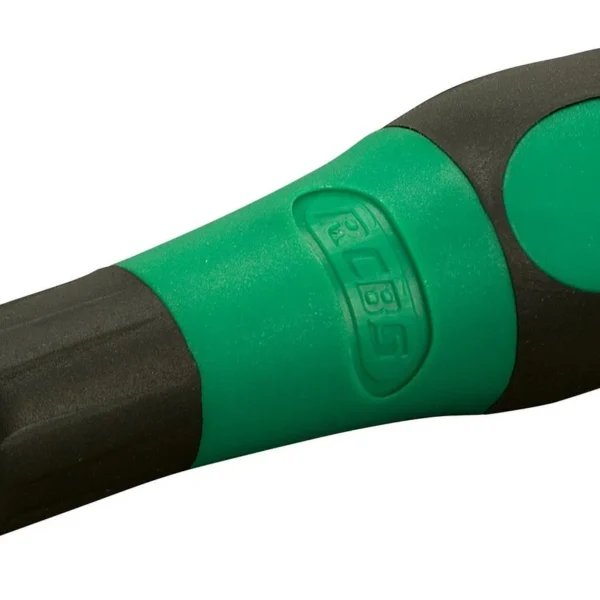RCBS Accessory Handle 2 in green and black, angled side view with rounded grip