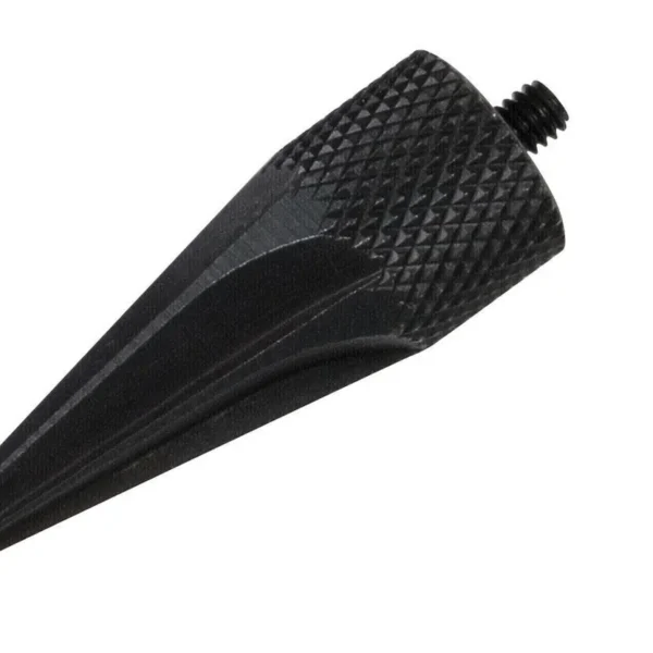 RCBS VLD Deburring Tool, black conical tool with knurled grip and threaded tip