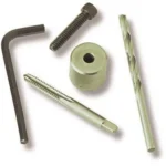 RCBS Stuck Case Remover Kit, drill bit, tap, hex key, bolt and silver collar