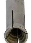 RCBS Rotary Case Trimmer Collet #3, angled front view of slotted silver metal collet