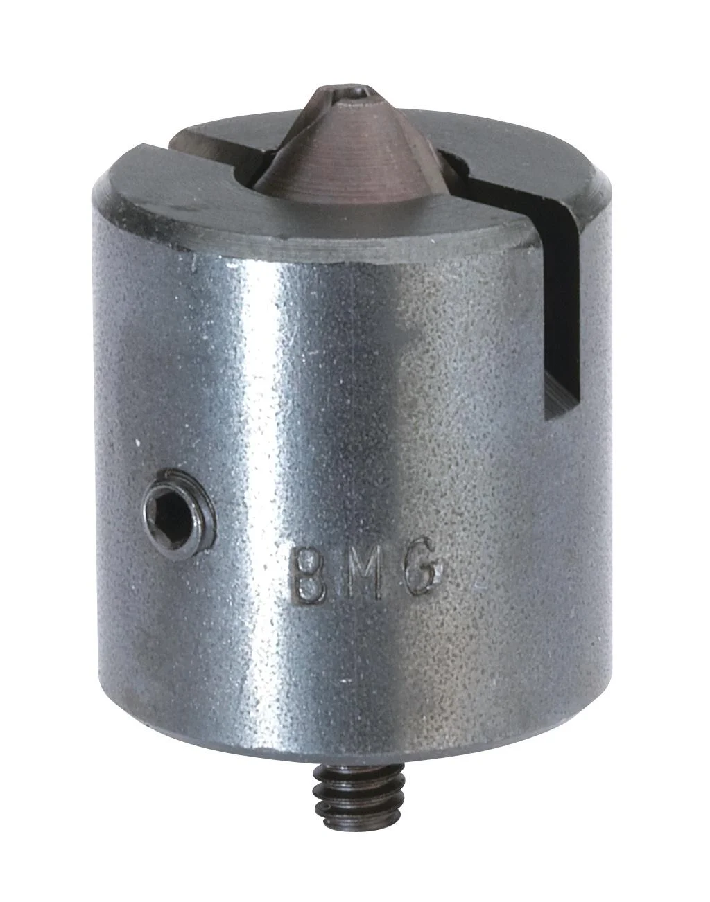 primary-28213 RCBS Trim Mate Military Crimp Remover, silver cylindrical tool with threaded base and dark cutter