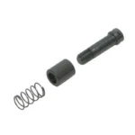 RCBS Primer Plug and Sleeve Small, black plug, sleeve and coiled spring shown disassembled