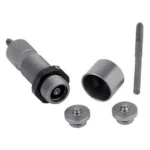 RCBS Primer Pocket Swager Combo 2, silver and black swaging tool components laid out