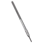 RCBS Expander/Decapping Assembly, angled view of a slim silver threaded metal rod