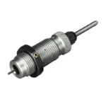 RCBS Full Length Sizer Die Group A, silver and black angled view with threaded body and decapping stem