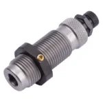 RCBS AR Series Taper Crimp Seater Die, silver threaded die with knurled adjustment knob