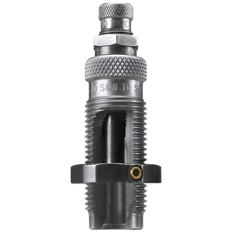 primary-28510 RCBS Taper Crimp Seating Die Only Group B, upright silver and black threaded die