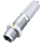 RCBS Safari Die 3-Die Roll Crimp Set, silver knurled die in angled side view