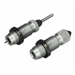 RCBS AR Small Base Die Set, two silver and black threaded reloading dies