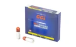 CCI Big 4 Handgun Shotshell Ammunition, blue box with two white-and-orange cartridges