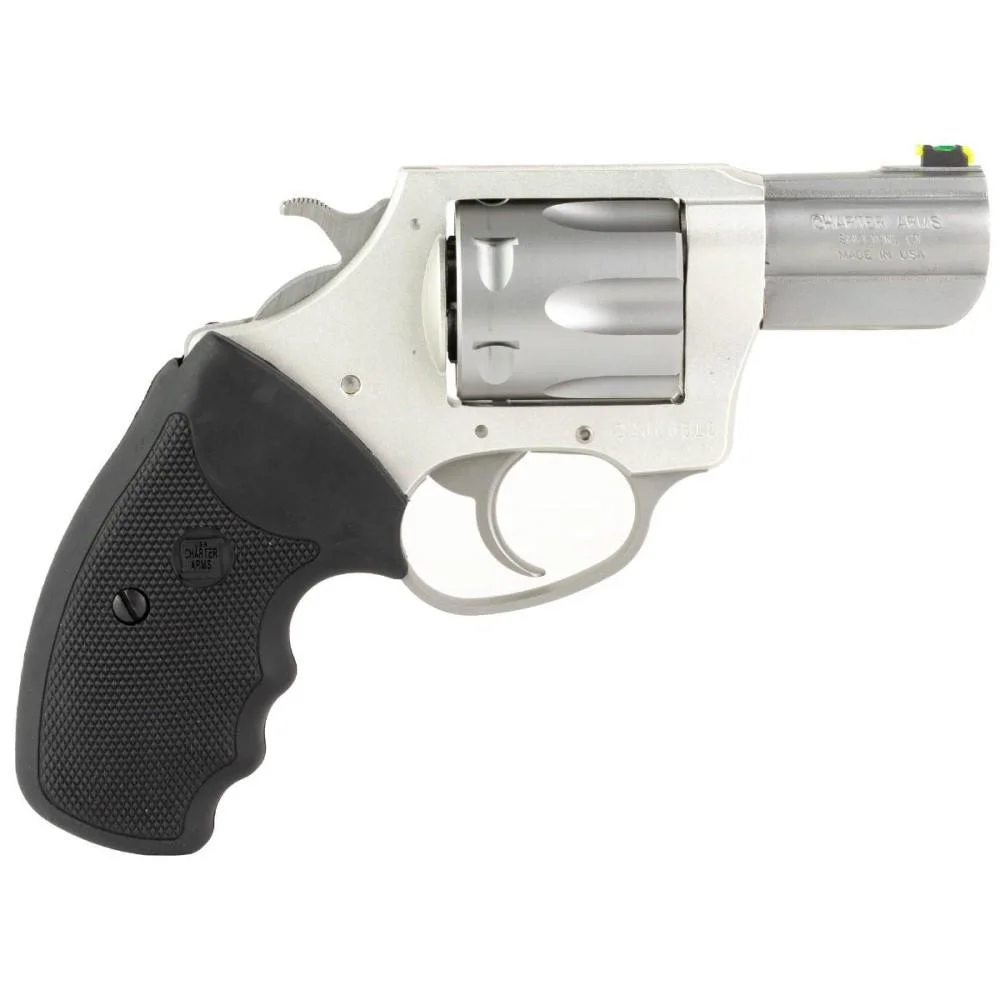 primary-2860 Charter Arms The Boxer Handgun .38 Spl 6rd Capacity 2.2" Barrel Silver with Black Grip