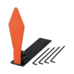 Champion .22 Diamond Pop Up Target, orange diamond target with black base and four ground stakes