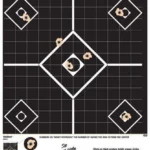 Champion VisiShot Sight-In Target, front view with black grid and five diamond aiming points