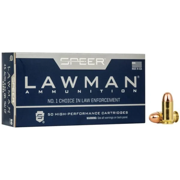 Cci Speer Lawman Cleanfire Handgun Ammunition .45 Auto 230gr TMJ 845 fps 50/ct