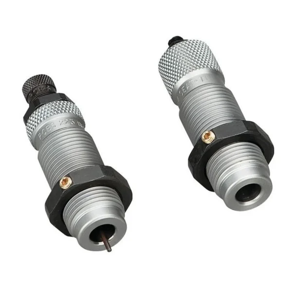 RCBS Full Length Die Set 8MMx50R Austrian, two silver dies with black lock rings