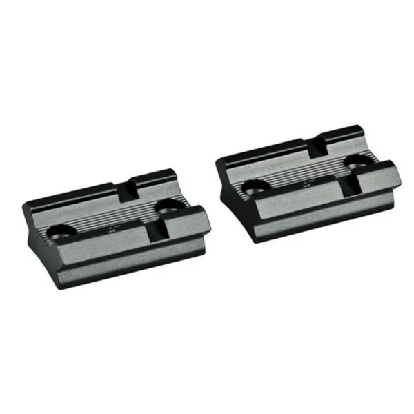 Redfield Cross-Lock Scope Base Browning A-Bolt, two black mounting pieces in angled top view