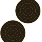 Champion VisiColor High-Visibility Paper Targets white sheet with two black bullseyes