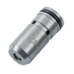 RCBS Lube-A-Matic Bullet Sizing Die, angled view of silver cylindrical die with black top ring