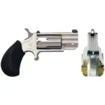 North American Arms NAA PUG DP Ported Handgun .22 Mag 5rd Capacity 1" Barrel Silver with Black Grips