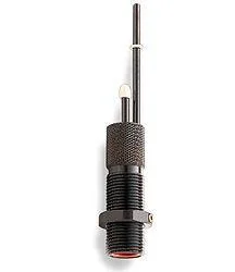 primary-29224 RCBS Powder Checker, upright view with black knurled body, threaded base and metal rod