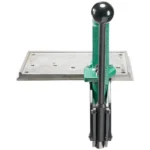 RCBS Partner Press, green front view with black ball handle and metal base plate