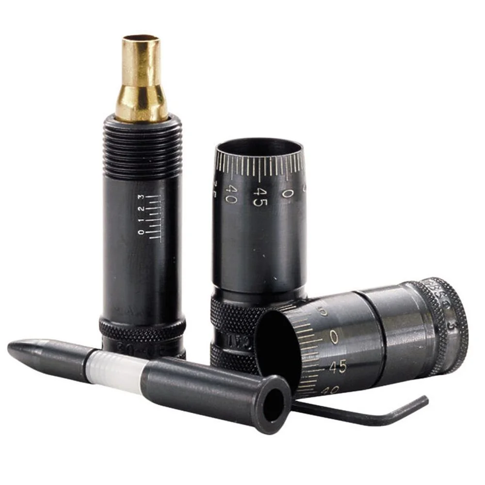 primary-29252 RCBS Precision Micrometer 7mm Mag, black micrometer components with brass insert and tool
