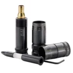 RCBS Precision Micrometer, black micrometer components with brass case and hex key