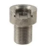 RCBS AmmoMaster .50 BMG Shell Holder, silver angled view with threaded base